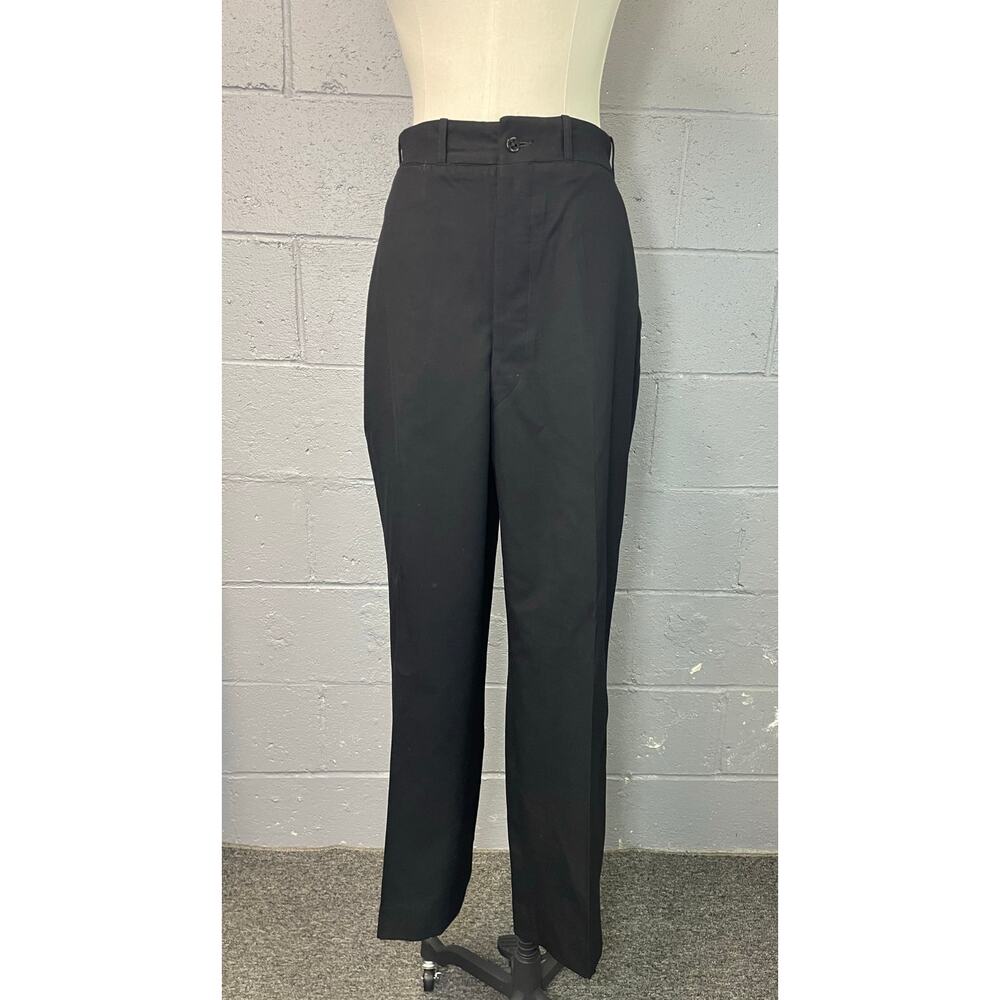 Vintage 1940s Black Gabardine Navy Trousers Button Fly Military WW2 M. Born & CO